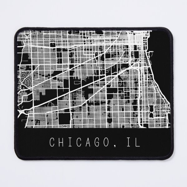 Item preview, Chicago Illinois IL city map black and white designed and sold by gifts-ideas.