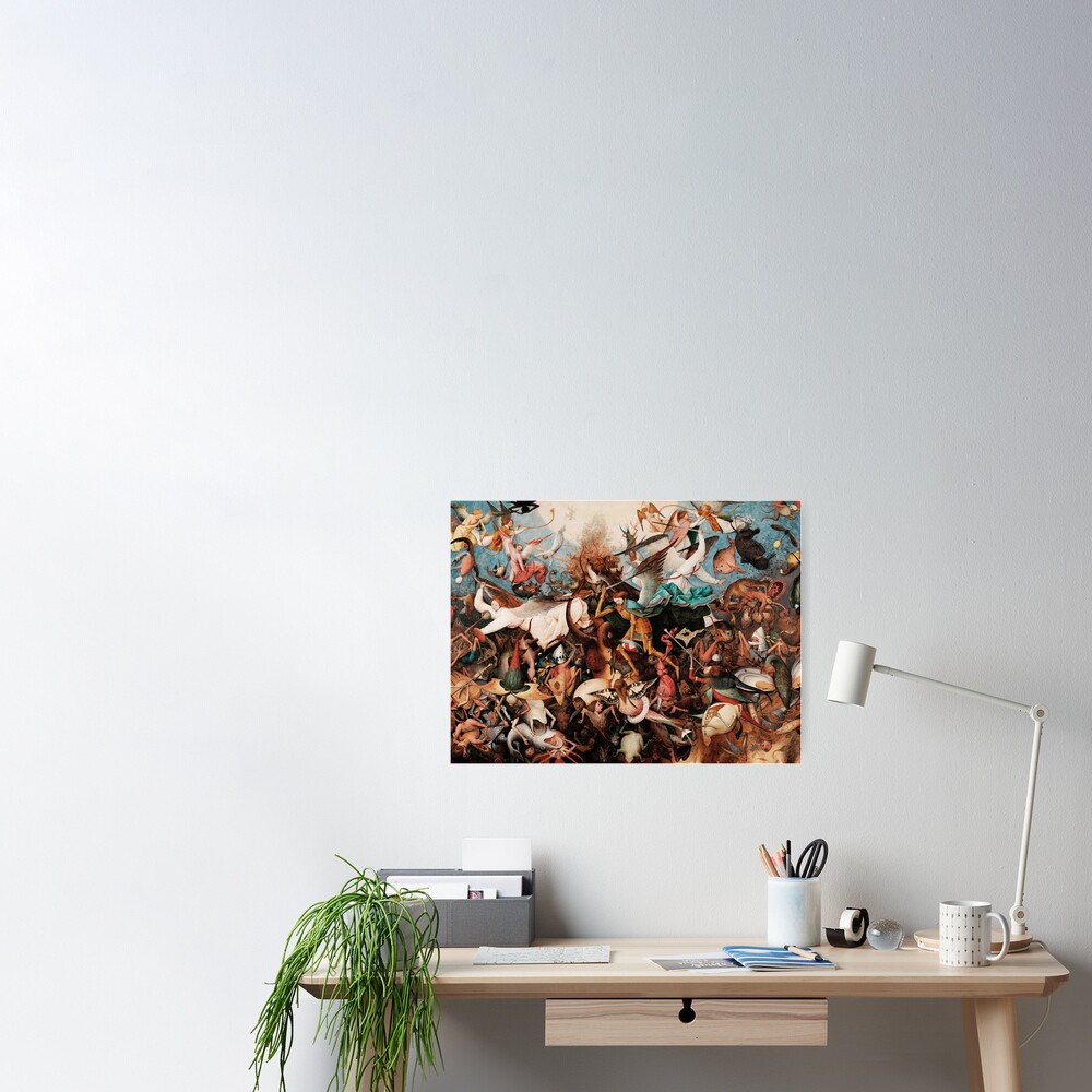 Pieter Bruegel Fall Rebel Angels 1562 Art Exhibition Poster Poster For Sale By Slrprnt Redbubble