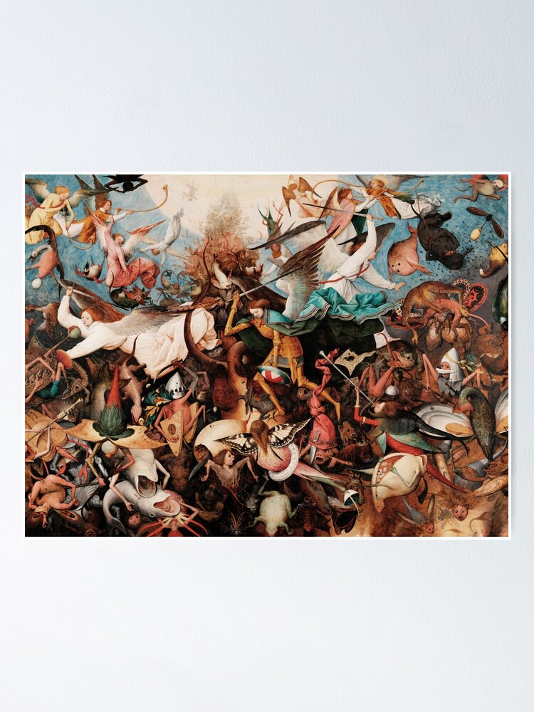 Pieter Bruegel Fall Rebel Angels 1562 Art Exhibition Poster Poster For Sale By Slrprnt Redbubble