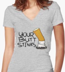 Your butt stinks Women's Fitted V-Neck T-Shirt