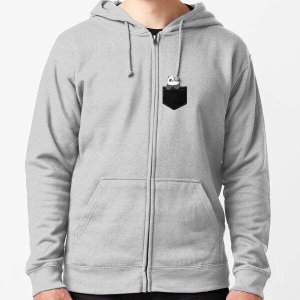 Pan Pan in a pocket Zipped Hoodie
