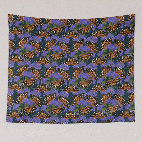 Item preview, Tiger Moths and Cornflowers in Teal designed and sold by MeganSteer.