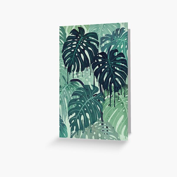 Monstera Melt (in Green) Greeting Card