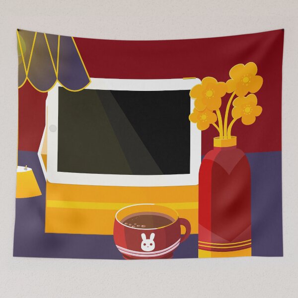 Item preview, Red Wall, Blue Table, and the Red Cup of Coffee designed and sold by Moyanana.