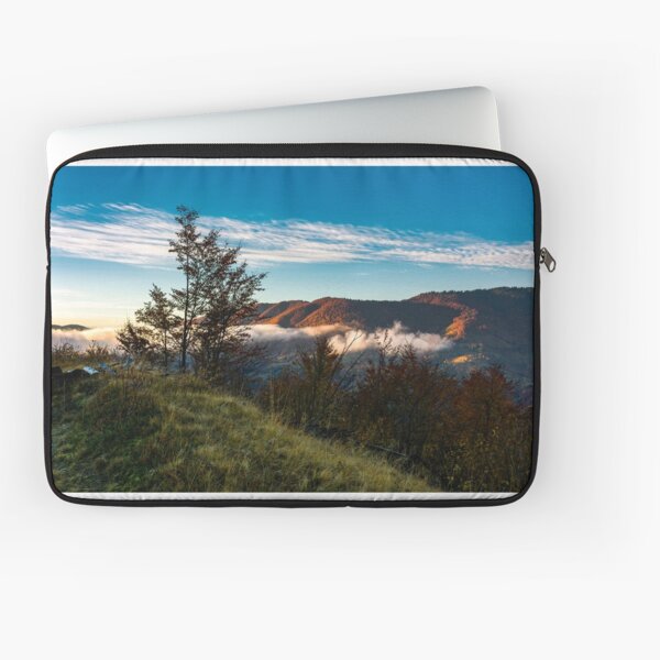 foggy sunrise in mountainous countryside Laptop Sleeve