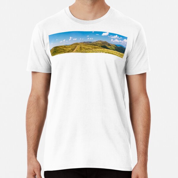 footpath through rolling hills of mountain ridge Premium T-Shirt