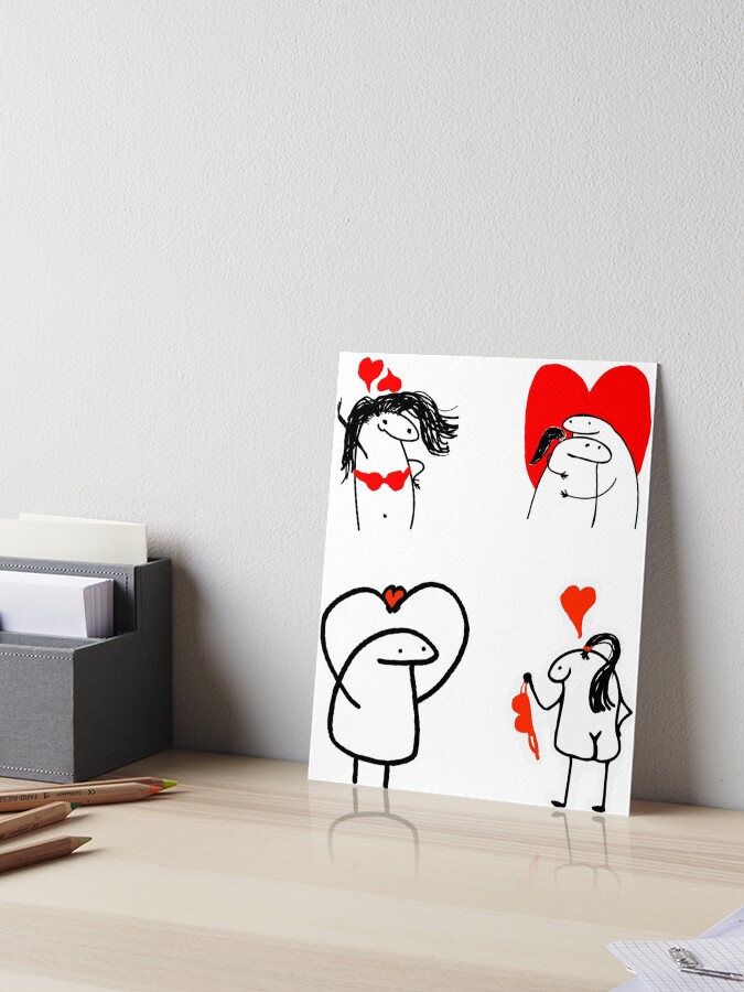 Flork in love meme | Art Board Print