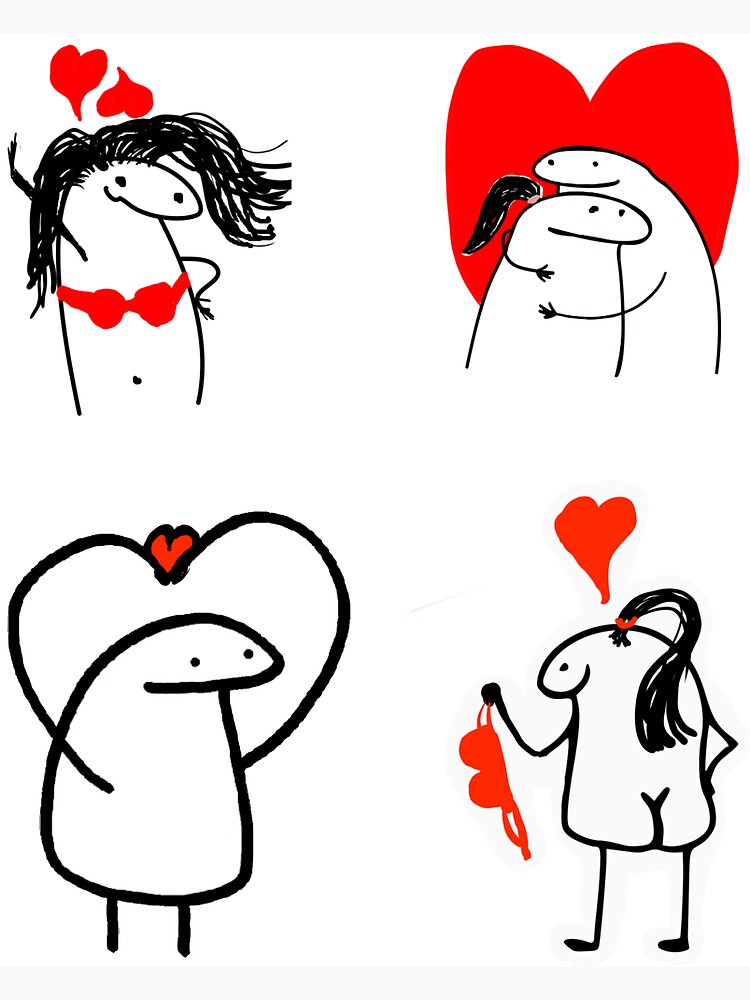 Set stickers flork meme Love 1 | Magnet