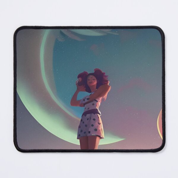 Item preview, Abstract meets our female model with a giant moon on an alien background designed and sold by StedeBonnet.