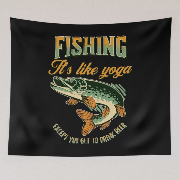 Item preview, FISHING IT'S LIKE YOGA EXCEPT YOU GET TO DRINK BEER designed and sold by PECCATOR.