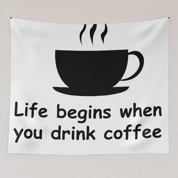 Item preview, Life begins when you drink coffee - Personalized T-shirts designed and sold by Quantum-Store-.