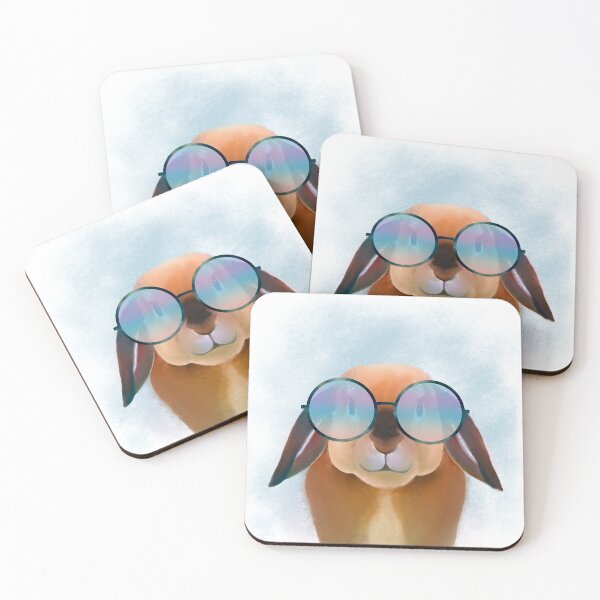 Item preview, Funny Rabbit Bunny Colorful Glasses Animal Art designed and sold by InovArtS.