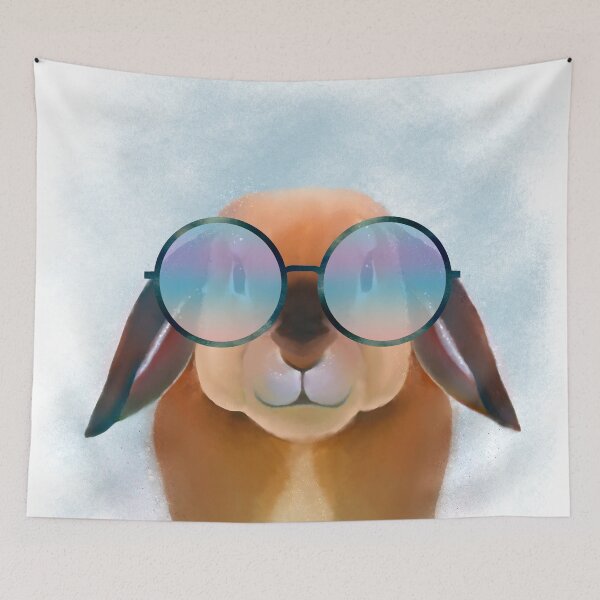 Item preview, Funny Rabbit Bunny Colorful Glasses Animal Art designed and sold by InovArtS.