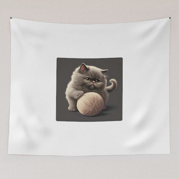 Item preview, Funny And Cute Cat With A Ball Of Wool designed and sold by youngle.