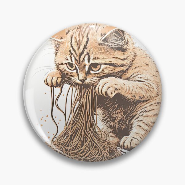 Artikelvorschau, Katze, die Spaghetti isst entworfen und verkauft von AiCollection.