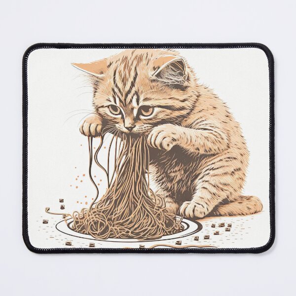Artikelvorschau, Katze, die Spaghetti isst entworfen und verkauft von AiCollection.