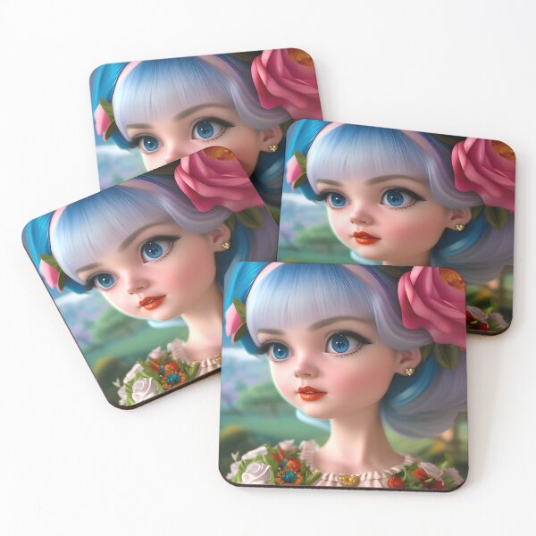 Item preview, Wonderful doll-like woman. Pink flowers. Blue eyes designed and sold by Olga Nagornaya.