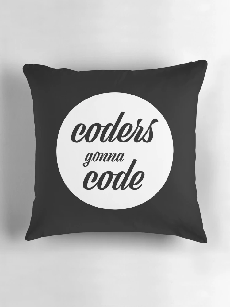 Thumbnail 3 of 4, Pillow, Coders gonna code designed and sold by KeepOnCoding.