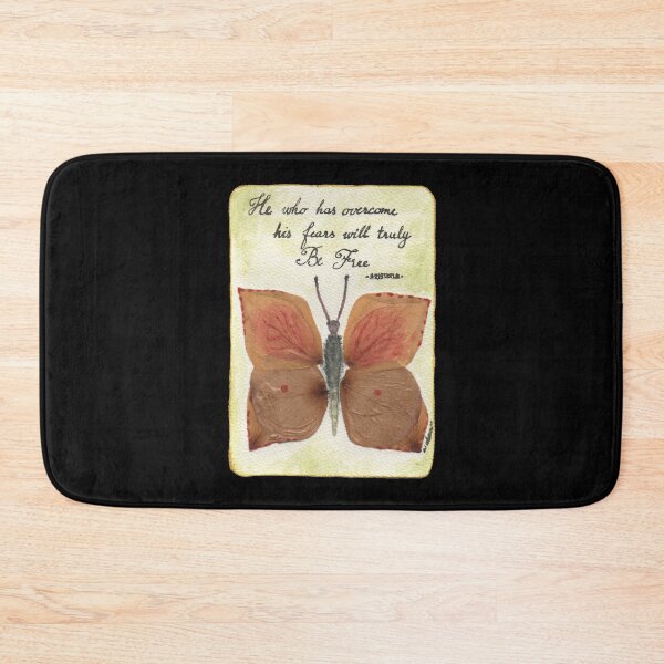 Item preview, Quote Card #14 - He who has overcome his fears will truly be free. - Aristotle quote with butterfly made out of rose petals designed and sold by WordsOf--Wisdom.