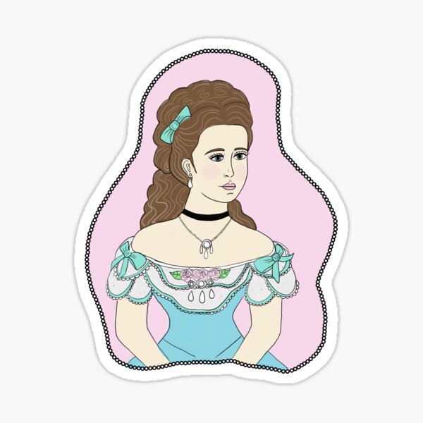 Lady Octavia Wyndham - Victorian Era Fashion Sticker for Sale by  LochNestFarm