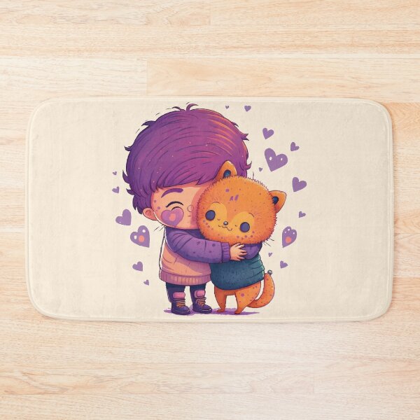 Item preview, Cute Cat hugging a little kid kawaii designed and sold by lelixart.