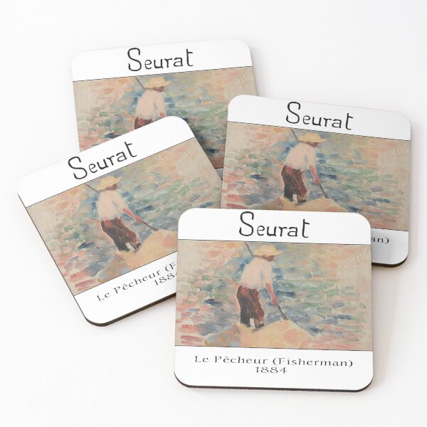 Artikelvorschau, Georges Seurat Le Pêcheur (Fischer), ästhetisch, künstlerisch, grafisch, Seurat, Kunstdruck entworfen und verkauft von EmblemThreads.