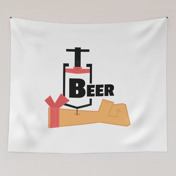 Item preview, Beer Shot Arm Injection Beer IV Vaccine Man Cave Getting High Beeraholic Junkie Addict designed and sold by doseofwin.