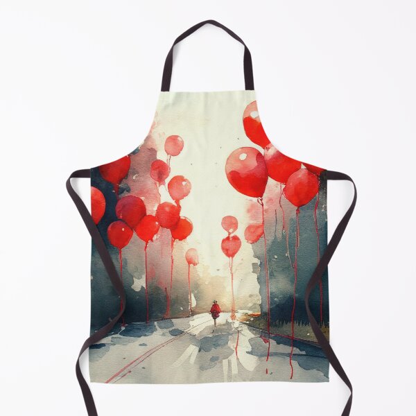 Item preview, red balloons art watercolor decor living room  designed and sold by BeerDragons.
