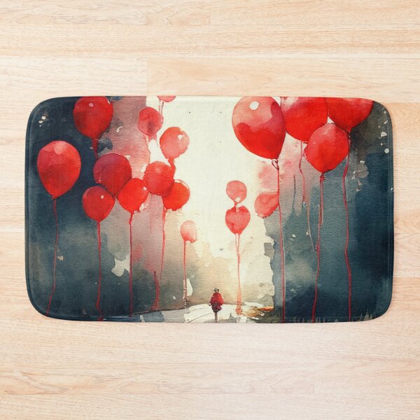 Item preview, red balloons art watercolor decor living room  designed and sold by BeerDragons.