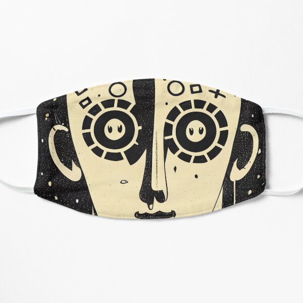 Mental Health Portrait with Stars in Face Flat Mask