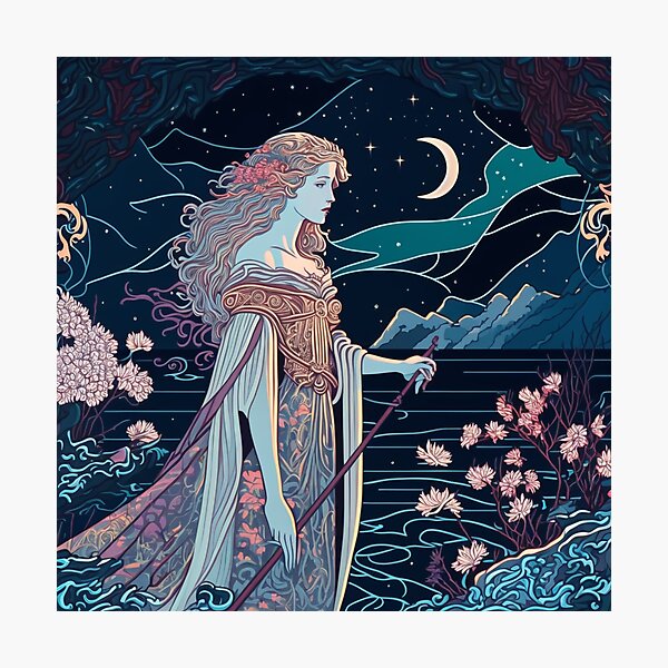 The Lady of the Lake against the backdrop of Lake Maggiore Photographic Print