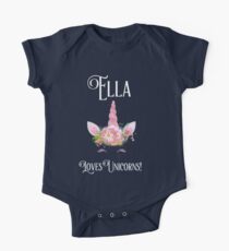 Personalized Unicorn Shirt | Unicorn Shirt | Unicorn Mug | Ella Loves Uncorns | Girls Personalized Shirt | CONTACT ME TO PERSONALIZE One Piece - Short Sleeve