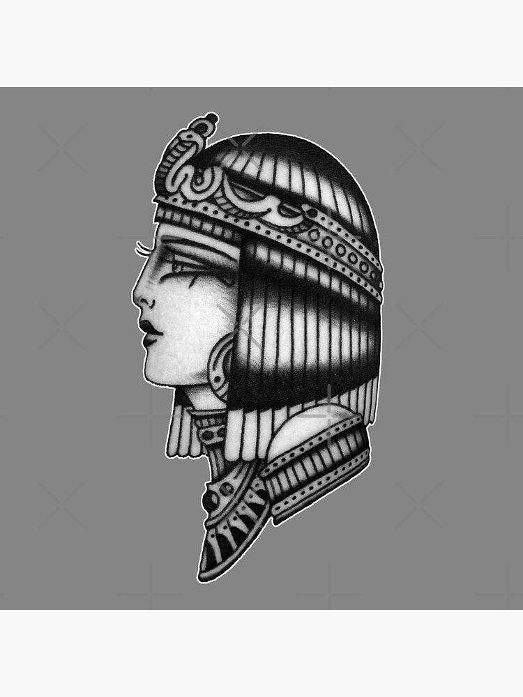 Ancient Egypt. Portrait egyptian queen Nefertiti and two black cats. Strong  and independent woman. Old school tattoo style Stock Vector | Adobe Stock