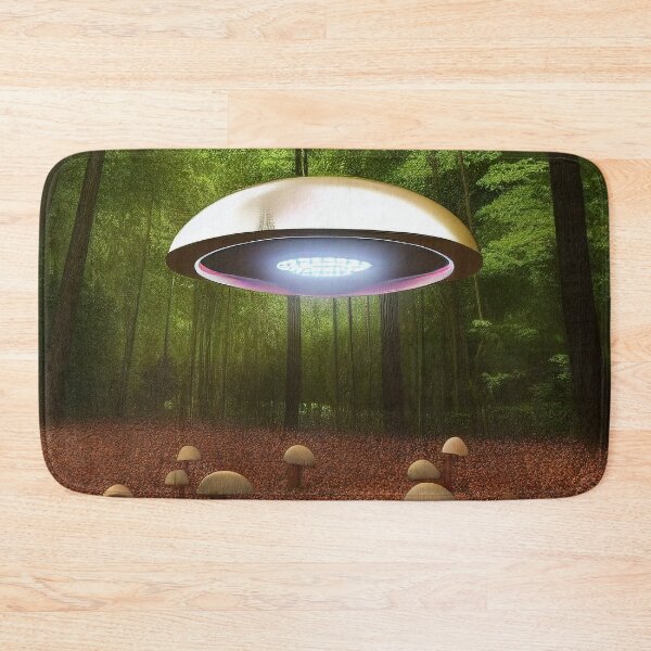 Item preview, UFO Visiting Mushrooms designed and sold by Golden-Teacher.