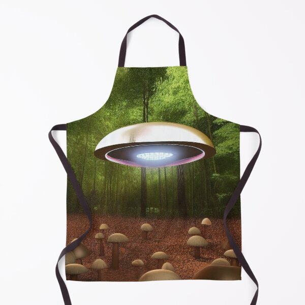 Item preview, UFO Visiting Mushrooms designed and sold by Golden-Teacher.