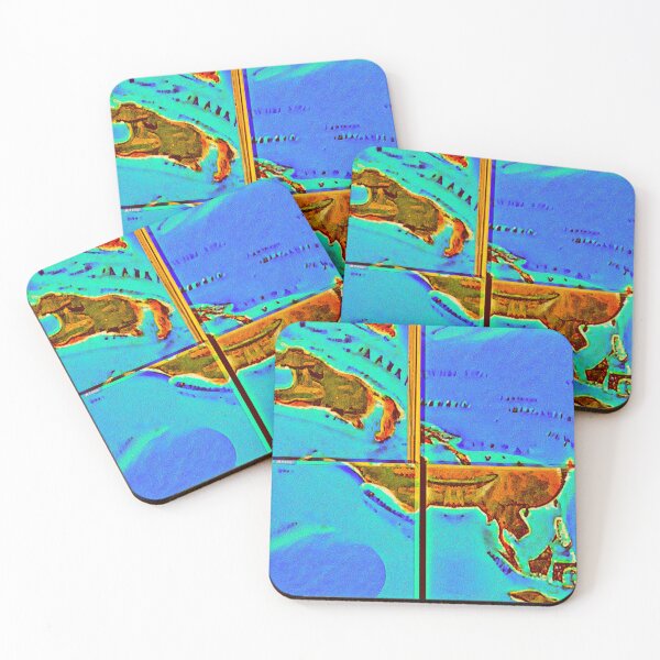 Item preview, PATCHWORK  ABSTRACT ANCIENT ARUBA  CARIBBEAN  SEA MAP PAINTING - ARUBA ONE HAPPY ISLAND. designed and sold by Ralek.