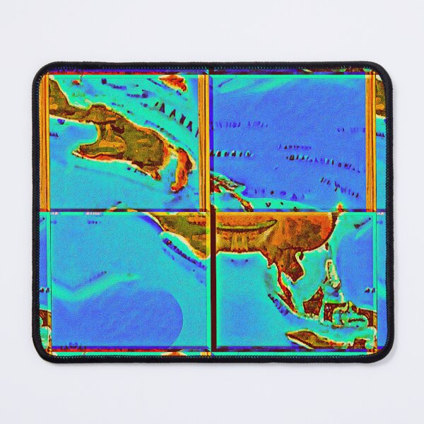 Item preview, PATCHWORK ABSTRACT ANCIENT ARUBA CARIBBEAN SEA MAP PAINTING - ARUBA ONE HAPPY ISLAND. designed and sold by Ralek.