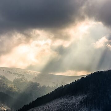Artwork thumbnail, beams of light over the mountains by mike-pellinni
