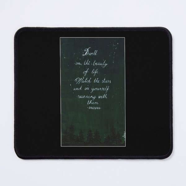 Item preview, Quote Card #15 - Dwell on the beauty of life. Watch the stars and see yourself running with them. - Buddha quote with northern lights illustration designed and sold by WordsOf--Wisdom.