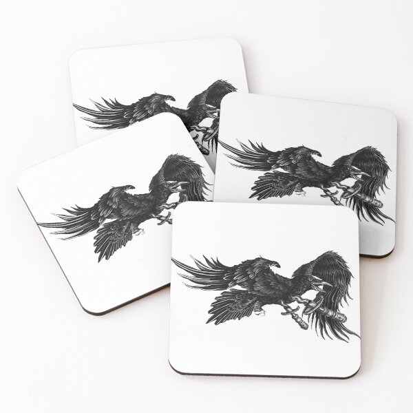 Item preview, Black and White Stabbed Crow Tattoo designed and sold by Cesar Caligula.