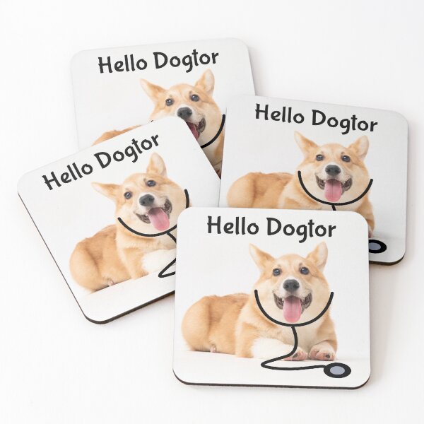 Item preview, Hello dogtor corgi doctor funny design - dog mom print sticker designed and sold by dreamwish.
