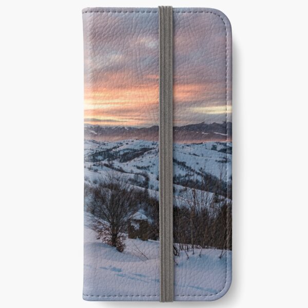 winter dawn in mountainous countryside iPhone Wallet