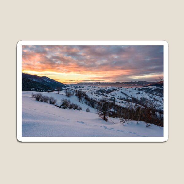 Item preview, winter dawn in mountainous countryside designed and sold by mike-pellinni.