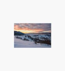 winter dawn in mountainous countryside Art Board