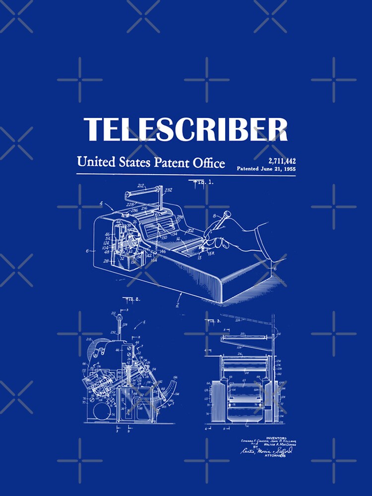 1955 Telescriber patent drawing-Telescribe blueprint -vintage military  system Lover Gift Idea iPhone Case for Sale by ismdesigner