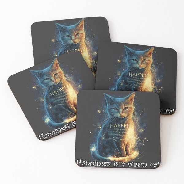 Item preview, Happiness is a warm cat designed and sold by PixelPulseDesign.