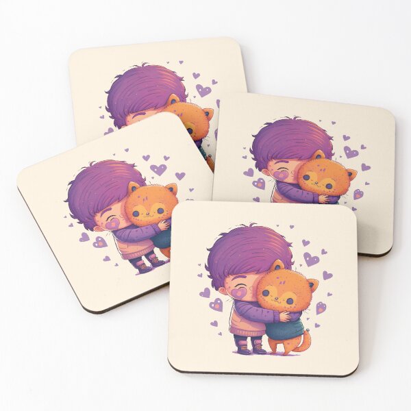 Item preview, Cute Cat hugging a little kid kawaii designed and sold by lelixart.
