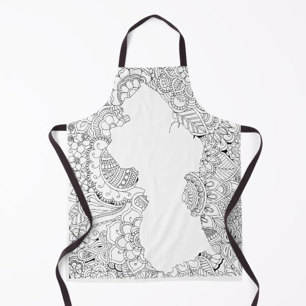 Item preview, Cultural Mosaic: Outline of Guyana Map in Black and White with Mehndi Design designed and sold by MimsTees.