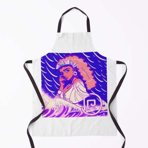 Item preview, Taino Goddess Guabancex in a hurricane in vaporwave style designed and sold by CieloLeonDesign.