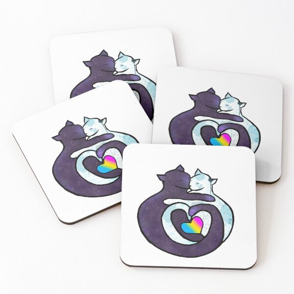 Item preview, Pansexual Stars and Sea: galaxy and water cuddling cats designed and sold by SepiaWinchester.